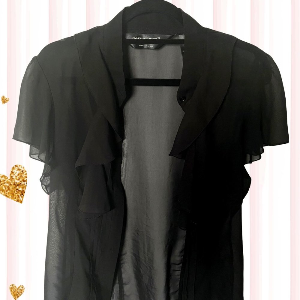 SOLD!! Sheer Black Button Down Top